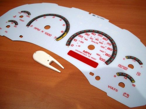 1998-2002 chevrolet s10 blazer gmc jimmy white face glow through gauges mt trans