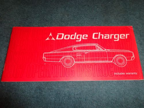 1967 dodge charger owner&#039;s manual  / nice original guide book