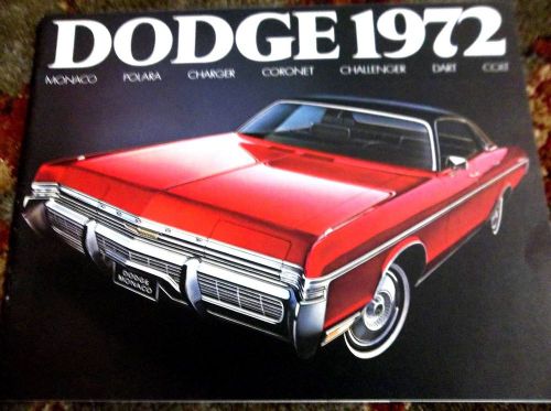 Dodge 1972 full line charger-challenger -demon 35 pages vgc.