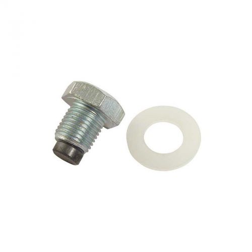 Magnetic oil pan drain plug and gasket - magnetic steel plug with nylon washer