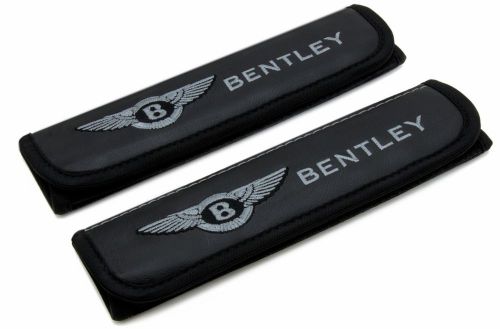 Leather car seat belt shoulder pads covers cushion for bentley 2pcs