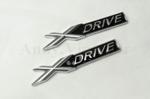 2pcs xdrive x drive car body side front fender vip sticker badge emblems