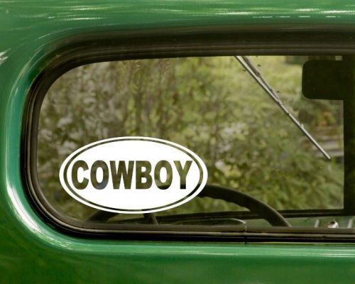 2 oval cowboy decals stickers vinyl die cut, bumper, cars, laptop