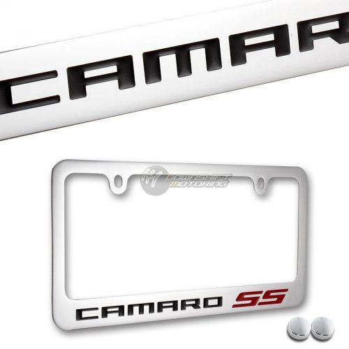 Chevrolet camaro ss chrome plated brass license plate frame officially licensed