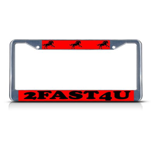 2fast4u chrome metal license plate frame tag holder