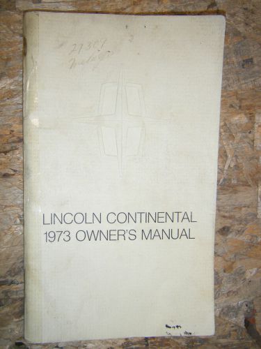 1973 lincoln continental original factory owners manual operators book