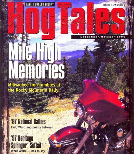 1996 sept oct harley hog tales magazine -1997 flsts heritage springer softail