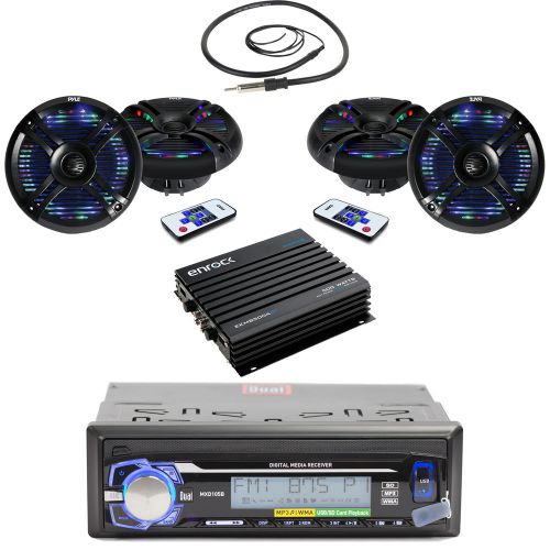 Marine 400w amplifier,6.5&#034;multi led speakers,dual usb bluetooth sd radio/antenna