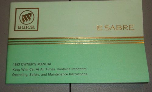 1983 buick le sabre owners manual original