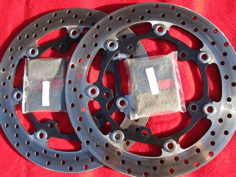 Yamaha yzf r6 r6s front brake discs rotors with new ebc fa252 pads