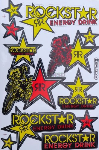 New racing decal sticker 1 sheets rockstar energy motocross motorcycle bike d012