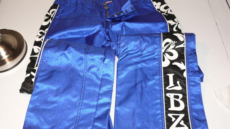 Nwot*lbz*blue floral riding gear pants*womens size 9x32*off-road*waterproof