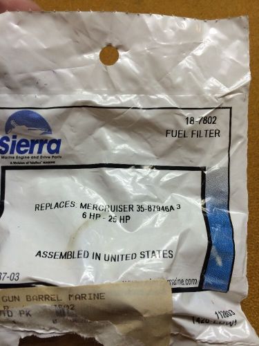 Sierra 18-7802 mercury mariner outboard fuel filter replaces 35-87946a3 6hp-25hp