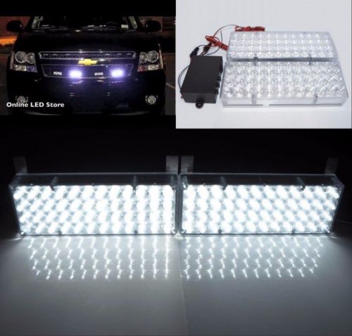 2 x 48 white led car truck flash strobe decoration fog emergency lights