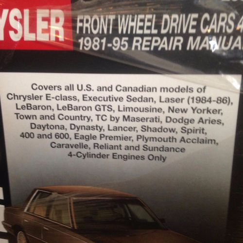 Plymouth acclaim caravelle reliant sundance 4 cylinder repair service manual new