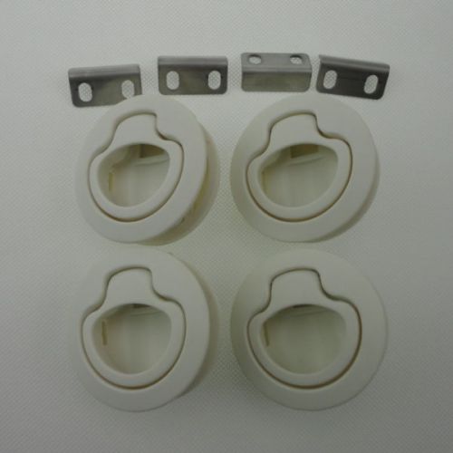 4pcs 12-17mm white plastic boat deck hatch 1/2&#039;&#039; door 2&#039;&#039; flush pull slam latch