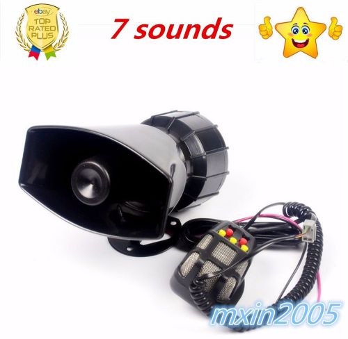 7 sound style car warning siren alarm police ambulance loudspeaker with mic 100w