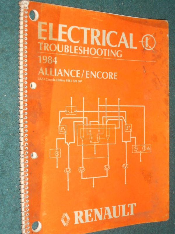 1984 renault alliance & encore  electrical shop manual / original service book