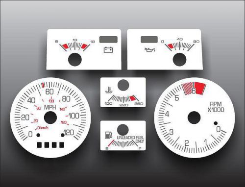 1986-1988 pontiac fiero 120 mph se gt v6 coupe dash cluster white face gauges