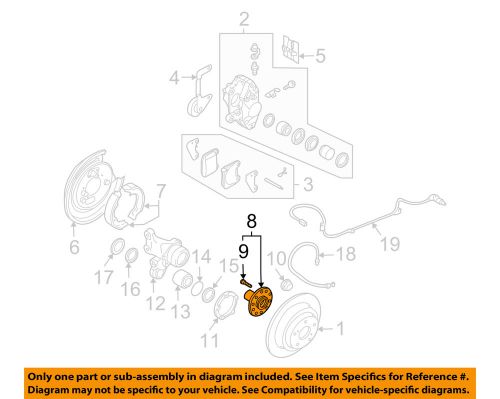 Subaru oem 2004 impreza brake-rear-hub assembly 28462fe001