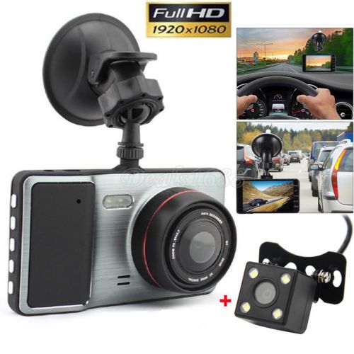 4.0&#034; lcd 1080p fhd car dvr dual camera night vision video g-sensor cam recorder