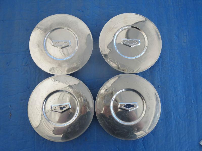 1 set of 4 used 1955 1956 55 56 chevrolet center caps 7" sk4