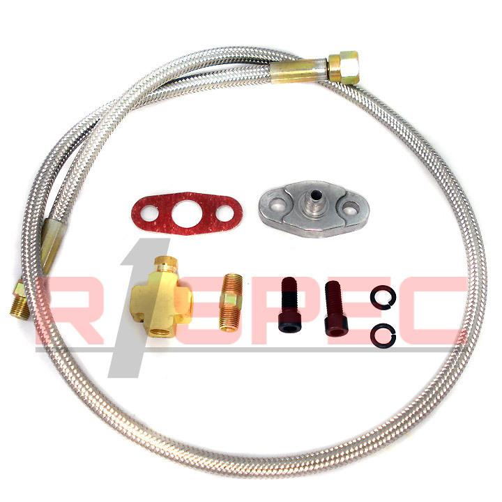 36" 1/8 npt universal turbo oil cool feed line kit t3 t4 t3/t4 t04e t70 t66 gt45