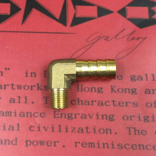 Brass 90 degree hose barb 1/4&#034; thread barb x 1/8&#034; npt