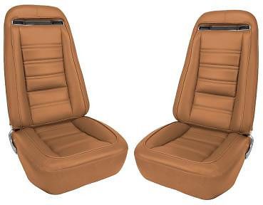 1970-1971 corvette leather-look altra-vinyl seat covers - light saddle