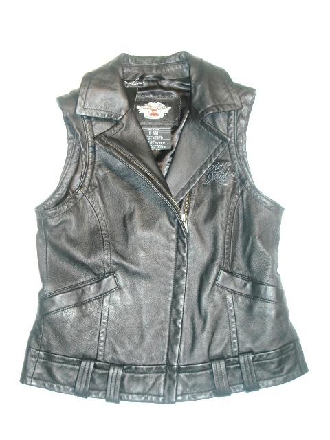 New harley davidson women's xl 97010-10vw lambskin biker vest long $175