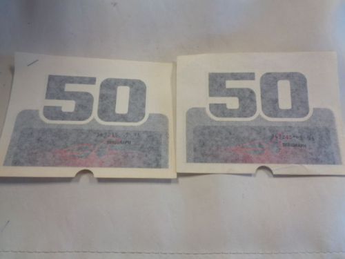 Ficht 50 decal pair ( 2 ) red / white / black 6&#034; x 3 7/8&#034; marine boat