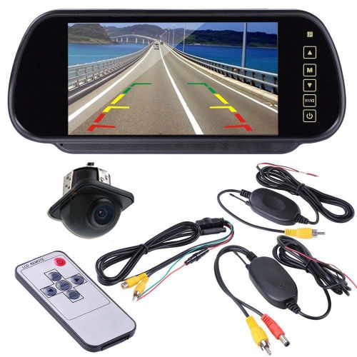 Wireless car rear view backup cmos camera night vision + 7&#034; tft lcd monitor kit