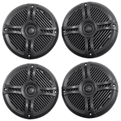 (4) rockville rmsts65b 6.5&#034; 1600w waterproof marine boat speakers 2-way black