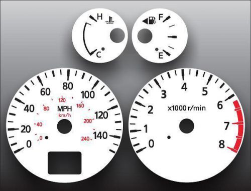 White face gauge kit fits 2004-2006 nissan sentra se-r dash instrument cluster