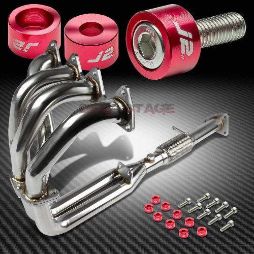 J2 for prelude h22 flex exhaust manifold racing header+red washer cup bolt