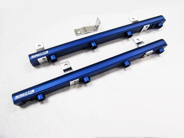 Obx racing billet blue fuel rail kit 99-04 ford lightning harley davison