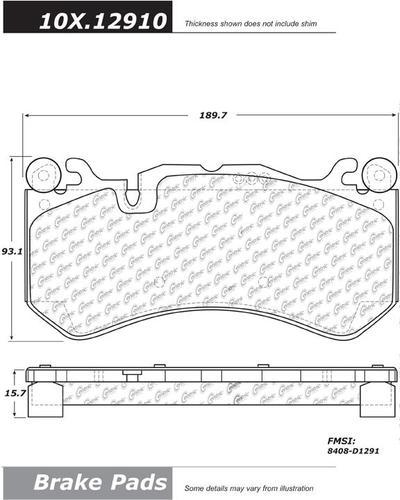 Centric 105.12910 brake pad or shoe, front-posi-quiet ceramic w/shims & hardware