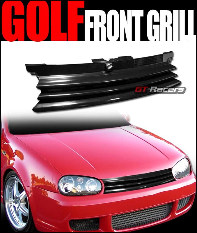 Black horizontal sport front hood bumper grill grille 1999-2005 vw mk4 golf gti