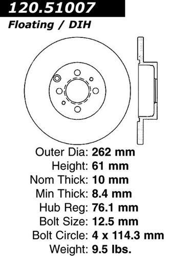 Centric 120.51007 rear brake rotor/disc-premium rotor-preferred