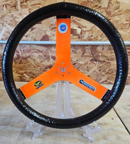 Superior steering wheel 15&#034; dish steering wheel black outer orange spoke