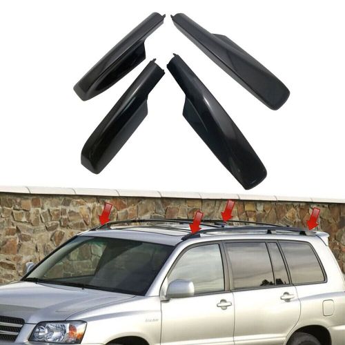 4pcs black roof rack cover rail end shell for toyota for highlander xu20 2001-07