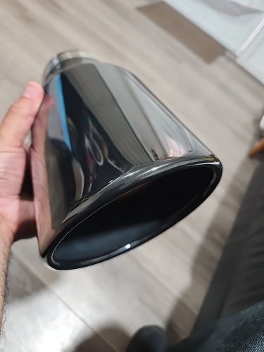 Chrome black exhaust tip