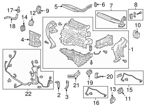 Genuine honda evaporator sub-assembly 80215-thr-a52