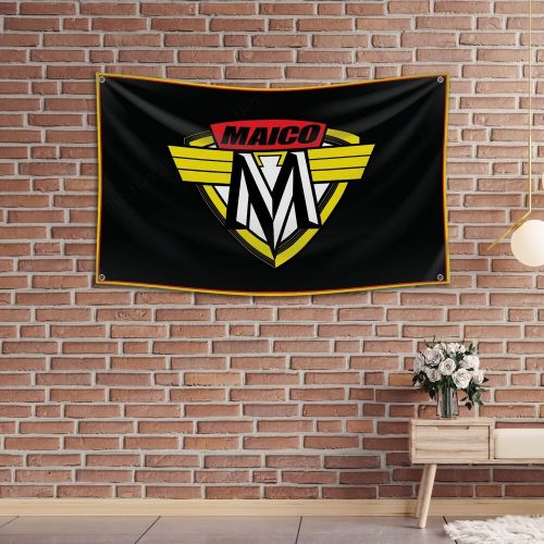 Maico flag 3x5ft banner motorcycle off-road racing man cave garage wall decor