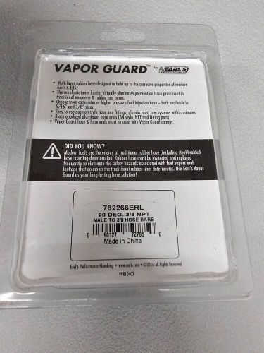 Earls 782266erl vapor guard 90 deg 3/8 inch npt to 3/8 inch