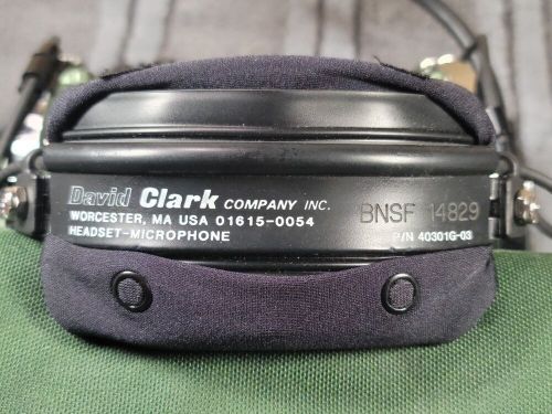 Rare david clark headset with boom microphone 40301g-03 bnsf with case - new