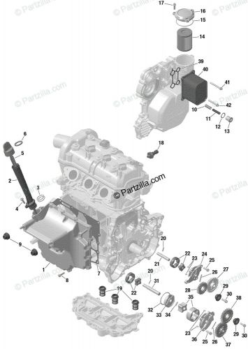 Sea-doo spark oil cooler radiator 420656000 2016-2023 #40 on the diagram