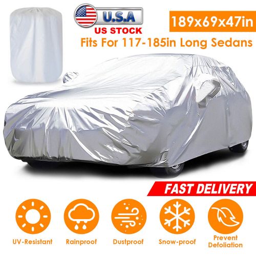 Sedans cover waterproof sun uv rain snow dust outdoor protect silver universal