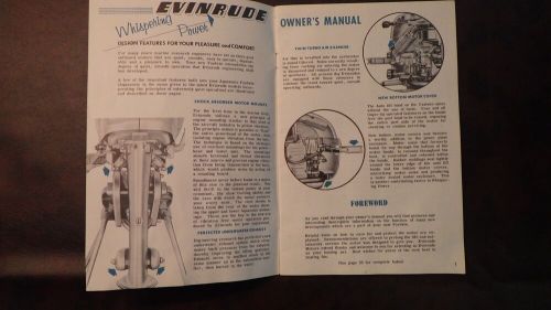 1954  1955 evinrude fastwin 15 boat motor owner&#039;s manual model 15014 - 15015