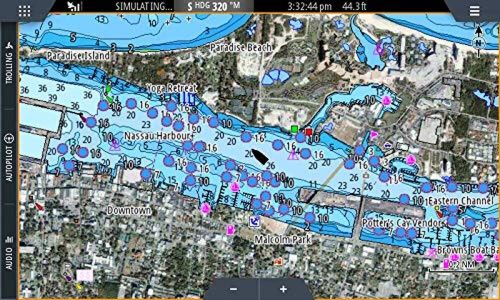 C-map reveal coastal charts for marine gps navigation with shaded relief, hi-...